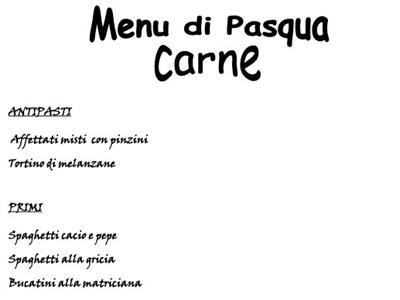 Menù di carne